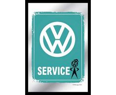 empireposter - Volkswagen - VW Service Vintage - GröÃe (cm), ca. 20x30 - Bedruckter Spiegel, NEU - Beschreibung: - Bedruckter Wandspiegel mit schwarzem Kunststoffrahmen in Holzoptik -
