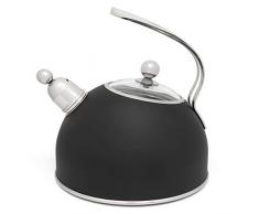 Bredemeijer schwarzer Matter induktiver Edelstahl Flötenkessel 2.5 Liter