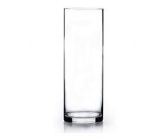WGVI WGV Zylindervase, 7,6 cm B x 25,4 cm H, transparent, schmal, Glas, Blumenvase für Hochzeit, Party, Blumendekoration, 1 Stück