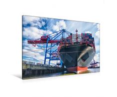 Premium Textil-Leinwand 120 x 80 cm Quer-Format Die Tahima - eines der größten Containerschiffe der Welt | Wandbild, HD-Bild auf Keilrahmen, Fertigbild auf hochwertigem Vlies, Leinwanddruck von Gabriele Krug