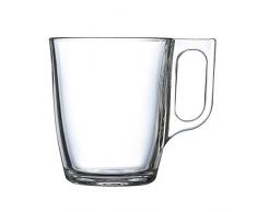 Luminarc Nouvo Kaffeebecher aus Glas, für die Mikrowelle, 250 ml, 6 Stück