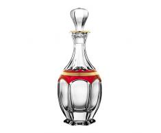 Crystaljulia 5791 Weinkaraffe, Crystalite, klar und Rot