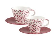 Villeroy & Boch Caffè Club Floral Berry Cafe Au Lait Tasse und Untertasse, 2 Personen
