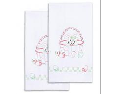 Jack Dempsey Needle Art 320873 Easter Handtücher mit Stickerei, weiß