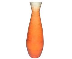 Uniquewise Bodenvase, Bambus, 80 cm, glänzend, Orange
