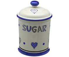 Fairmont & Main cremefarben mit blauen Herzen-Steingut Küche Zucker Vorratsdose