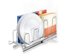 Home Zone Living Ausziehbarer Organizer | 27,9 cm B x 53,3 cm T | Unterschrank Küche Korb Organisation 11 W x 21 D (Dividers) Kochgeschirr-Halter.