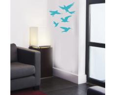 INDIGOS 4052166094337 Wandtattoo w496 Vogel / Vögel Wandaufkleber 120 x 88 cm, türkis