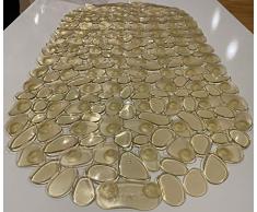 TIKE SMART Badewannenmatte Kieselstein, rutschfest Medium Transparent Hellbraun