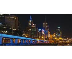 AG Design FTG 0913 Nachtstadt Melbourne, Papier Fototapete - 202x90 cm - 1 Teil, Papier, multicolor, 0,1 x 202 x 90 cm