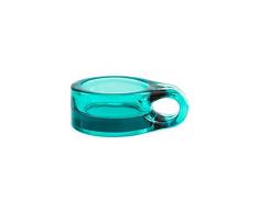 Normann Copenhagen Teelichthalter, Glas, Turquoise 9 x 7 x 3 cm