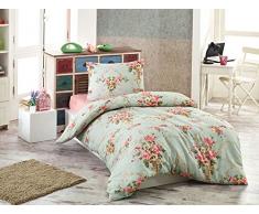 Eponj Home Bettwäsche-Set für Einzelbett 160 x 220 cm Mint Pink Yellow Green