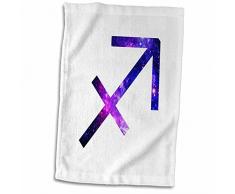 3D Rose Schütze Horoskop Symbol lila Sternzeichen Astrologisches Sternzeichen TWL_202174_1 Handtuch, 38,1 x 55,9 cm, Mehrfarbig