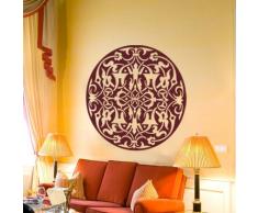 INDIGOS WG30249-90 Wandtattoo w249 Blume Ranke Orient Kreis Wandaufkleber 120 x 120 cm, silber