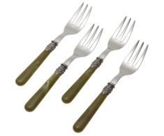Rosanna Olive Green Napoleon Cocktail Forks, Set of 4 by Rosanna