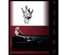INDIGOS 4052166036405 Wandtattoo w164 Schädel, Krone, Fantasy Wandaufkleber, 96 x 65 cm, schwarz