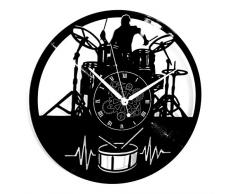 Instant Karma Clocks Instant Karma Wanduhr aus Vinyl für die Wand Geschenkidee Vintage Handmade-Gitarre Musik Keyboard Batterien, leise