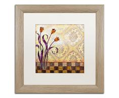 Rachel Paxton Fine Art Blumen und Fliesen, Rahmen aus mattem Birkenholz, Weiß Modern 16x16