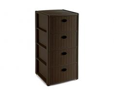 Stefanplast 3860529 Elegance Rattan Kommode, 4 Schubladen