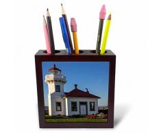 3dRose Ph_260793_1 Stiftehalter für Fliesen und Stifte, 12,7 cm, Grau/Grün