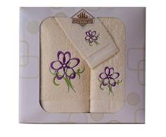 Westward Ho!. Blossom Design Violett/Creme, Handtuch-Set, Set von 3
