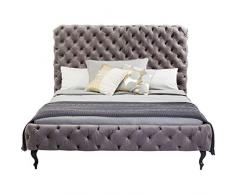 Kare Design Bett Desire Hoch, silbergrau, 180 x 200 cm