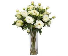 Nearly Natural 1231-WH Riesiges Pfingstrose, Seide, Weiß