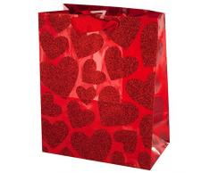 StealStreet SS-KI-BH398 Geschenktasche mit Herzen, klein, Rot