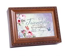 Cottage Garden Spieluhr mit Holzmaserung, Motiv Friendship Things, Spieluhr mit Seil