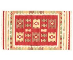 Loloey Nomad Kilim Teppich, Wolle, rot, 100Â x 150Â cm