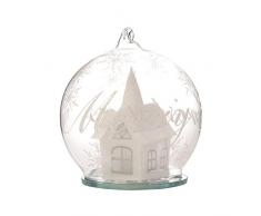 Puckator Weihnachtskugel aus Glas On Licht LED, Schnee