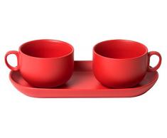 Bitossi Home Set 2-teilig Tasse Kaffee + Tablett bis rot