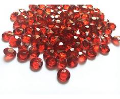 Jane Shop Acryl-Diamanten, 10 mm Acrylfarbe, künstliche runde Kristallsteine, 0,4 cm Tisch-Konfetti-Kristalle für Tischkonfetti, Vasenfüller, Party-Dekoration (1000 Stück) 10 mm dunkelrot