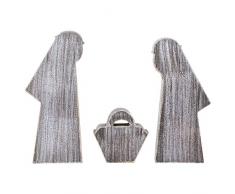 Adams & Company Krippenfiguren aus Holz, naturbraun, 3 Stück 10x8 Krippe Naturbraun