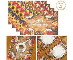 Wamika Happy Mothers Day Platzdeckchen Nelke Blumen Tischmatten rutschfest waschbar hitzebeständig Tischmatten für Küche Esszimmer Dekor Tablett Matte 30,5 x 45,7 cm 1 Stück 4PCS Thanksgiving
