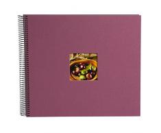 Goldbuch Spiralalbum, Bella Vista, Mit Fensterausschnitt für eigenes Bild, 34 x 30 cm, 40 schwarze Seiten, Leinen, Fuchsia, 25908