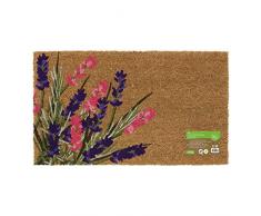 JVL Umweltfreundliche Fußmatte aus Kokosfaser, mit Latex-Rückseite, Lavendel-Design, braun, Einheitsgröße