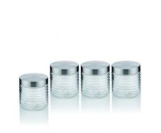 KECKU 390175 Diana (4 x 11950) Vorratsdosen Set Diana 11950 4 x 0, 75L, Glas, Transparent, 47 x 12 x 13 cm