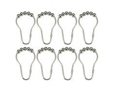 uxcell Duschvorhang-Ring-Haken, Metall, für Badezimmer, Duschstangen, Vorhänge, Liner, Eisenkugel, 8 Stück
