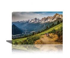 Eurographics Getting Down Gemälde für Heimdekoration, gerahmt, 61 x 91,4 cm, Grün, Lila, Blau, Saphir, Elfenbeinfarben