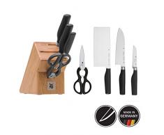 WMF Cuisine One Asia Messerblock mit Messerset 5-teilig, bestückt, 3 Messer geschmiedet, 1 Schere, 1 Block aus Buche, Spezialklingenstahl, Performance Cut