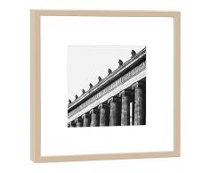 COGNOSCO RH-27-B100 Fotografie im Holzrahmen: Altes Museum Fotodruck-Format 27 x 27 cm-Rahmenfarbe beige-Hochwertiges Wandbild, Geschenkidee oder Souvenir aus Berlin, Holz, Schwarz-Weiß, Rahmen