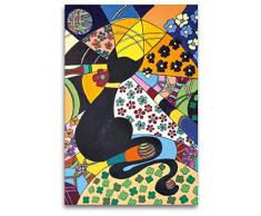 Premium Textil-Leinwand 80 x 120 cm Hoch-Format Lady-Kätz, Petra Kolossa, Acryl auf Leinwand, 70x50, 2017 | Wandbild, HD-Bild auf Keilrahmen, Fertigbild auf hochwertigem Vlies, Leinwanddruck von Petra Kolossa