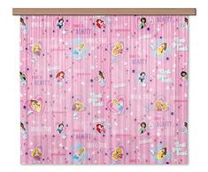 AG Design Disney Princess Prinzessinen Kinderzimmer Gardine/Vorhang, 2 Teile, Stoff, Multicolor, 180 x 160 cm