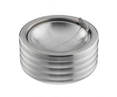 Relaxdays Windaschenbecher, Klappdeckel, draußen & drinnen, rostfreier Edelstahl, runder Ascher, HxD: 5,5 x 11,5, Silber, 1 Stück