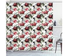 Cartoon Duschvorhang von ambesonne, Rainbow Bild mit Farben Star wie Details, für Artwork, Kinderzimmer, Badezimmer Decor Set mit Haken, Kastanienbraun und Weiß, Textil, Multi 14, 69W x 70L