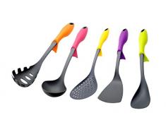 Silicone Gold Set Küchenutensilien, Nylon, Mehrfarbig, 32 x 50 x 7 cm, 5 Stück