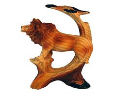 StealStreet ss-ug-mme-921, 12,7 cm Löwe Szene Tier Carving Holz Deko Figur, Kunstleder braun