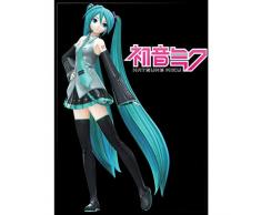 Ata Boy Hatsune Miku auf Schwarz 6,3 x 8,9 cm Magnet für Kühlschrank und Schließfächer