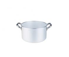 Töpfe Agnelli Kochtopf zylindrischen, Aluminium, von hoher RADIANTES, mit 2 Henkeln in Edelstahl, Silber, 1.5 Liter